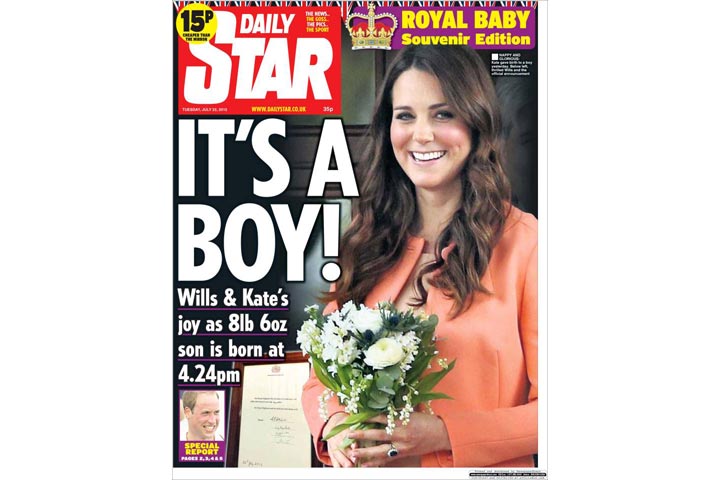 Gallery: British newspaper front pages morning after a prince is born - image