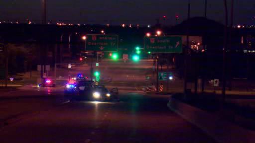 Calgary Police have a man in custody after officers say he ran from police in an alleged stolen vehicle down Deerfoot Trail early Sunday.