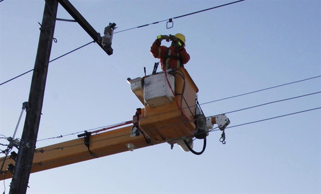 Hydro-Québec says crews are out in the field clearing debris and working to restore power.