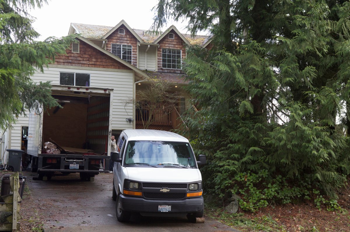 LAKE TAPPS, WA - MARCH 19: Two moving vans are parked in the driveway of the home of Staff Sgt. Robert Bale, who is accused of killing 16 Afghan civilians March 19, 2012 in Lake Tapps, Washington. Bales, a U.S. soldier who was based at Joint Base Lewis McChord, has not yet been charged for the alleged shooting rampage and is being held in a military prison in Fort Leavenworth, Kansas.