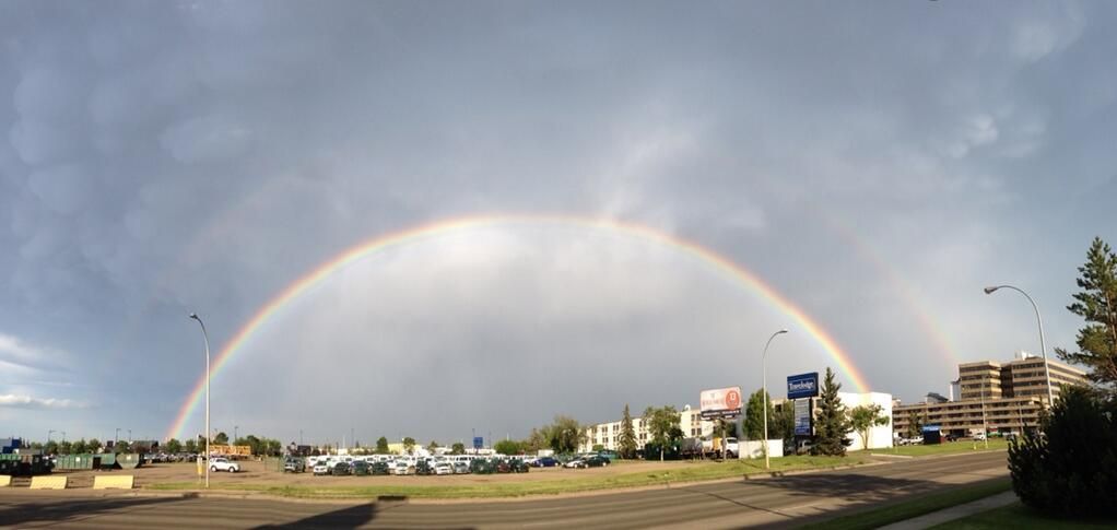 A double rainbow in south Edmonton Wednesday, July 10, 2013.