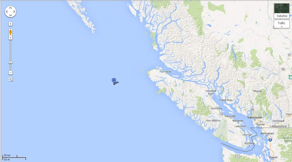 The approximate location of Friday morning's earthquake.
