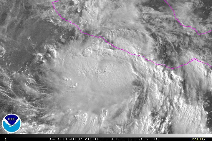 Tropical Storm Erick intensified off the coast of Mexico on Thursday.