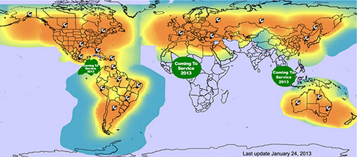 Spot Global Phone covers worldwide dense population areas with no cellular connection