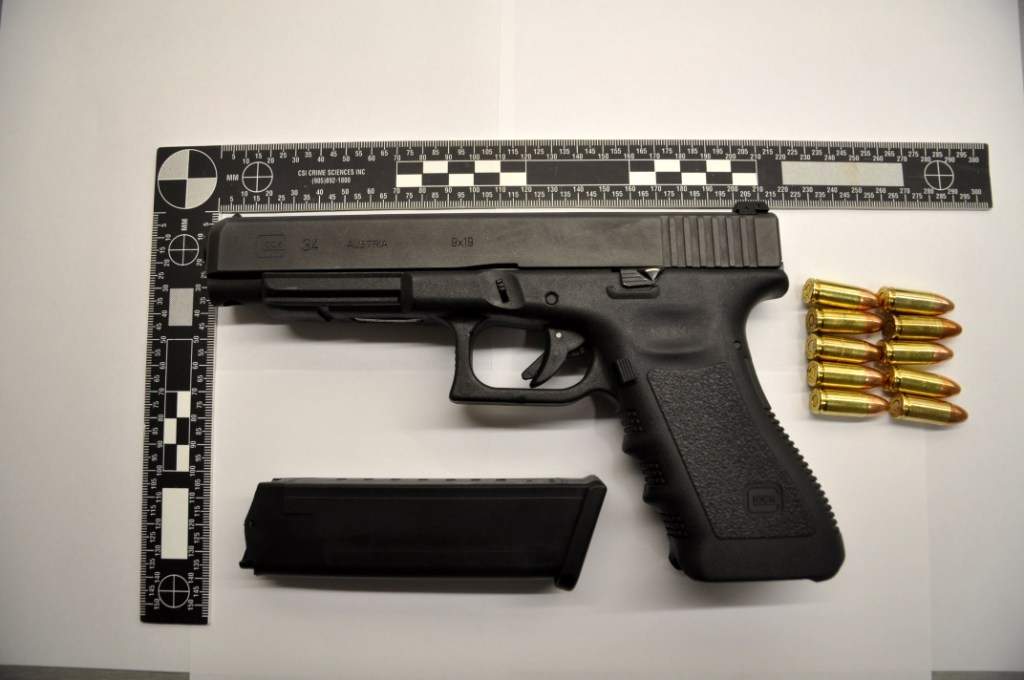 Glock 9mm pistol Credit: CFSEU-BC.