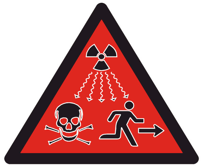 The new supplementary ionizing radiation warning symbol launched on 15 February 2007 by the International Atomic Energy Agency (IAEA) and the International Organization for Standardization (ISO). (Wikimedia Commons)