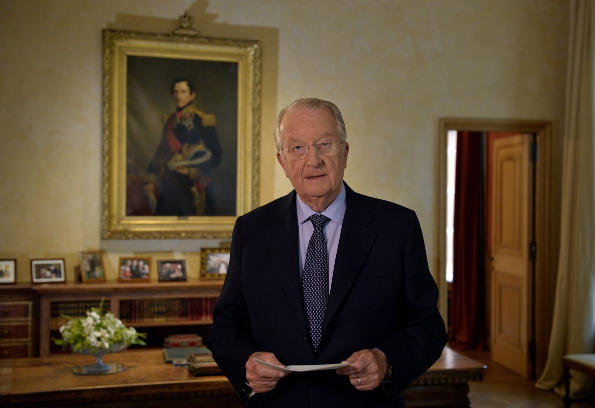 King Albert II of Belgium delivers a speech at the royal palace in Brussels on July 3, 2013. Belgium's King Albert II today announced his abdication in favour of his son Philippe after two decades at the helm of the tiny country. 'I intend to abdicate on July 21,' the sovereign said in a speech broadcast to the nation from the royal palace.