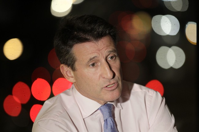 FILE - A Wednesday, Nov. 2, 2011 photo from files showing Sebastian Coe, the chairman of the London Organizing Committee for the Olympic Games, speaking during an interview in London.