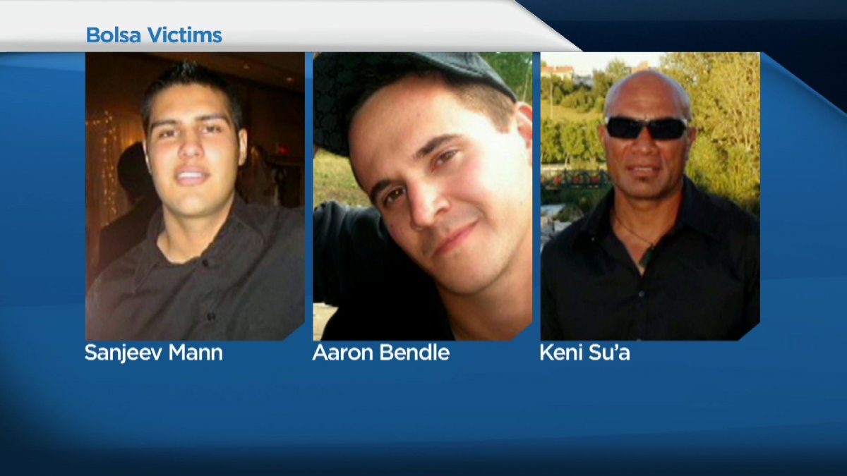 The three men murdered at Bolsa Restaurant in Calgary in 2009.