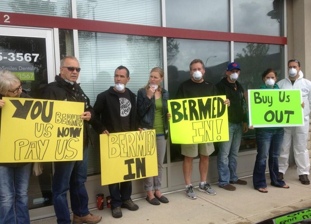 High River flood victims hold protest outside Premier’s Calgary office ...