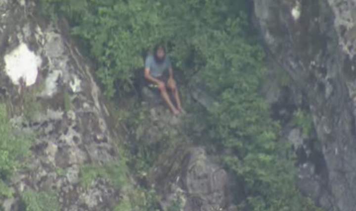 Yashar Keramati became stranded on a precipice after hiking on Burke Mountain Saturday.