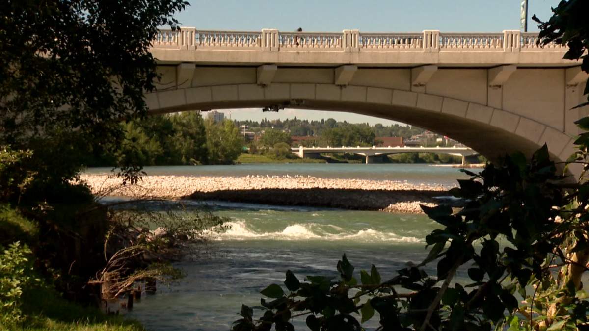 The Bow River under the Louise Bridge.
