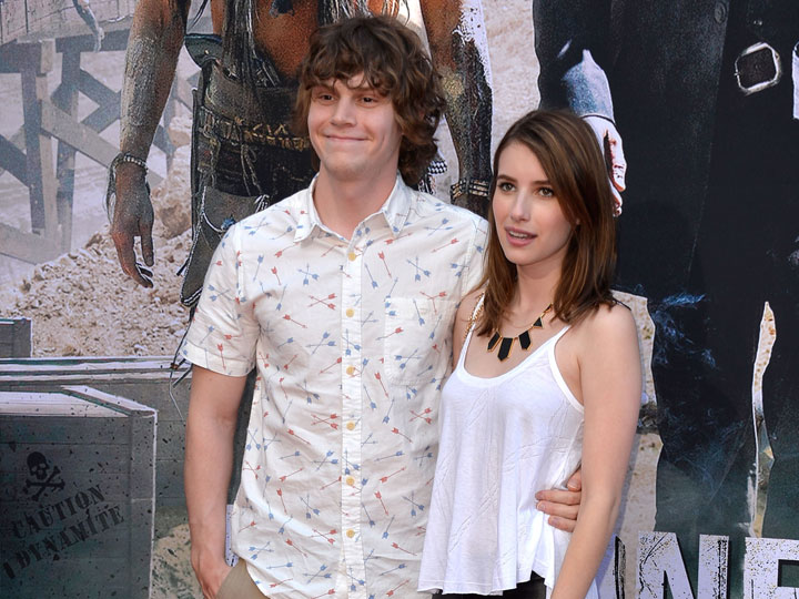 Evan Peters and Emma Roberts, pictured in June 2013.