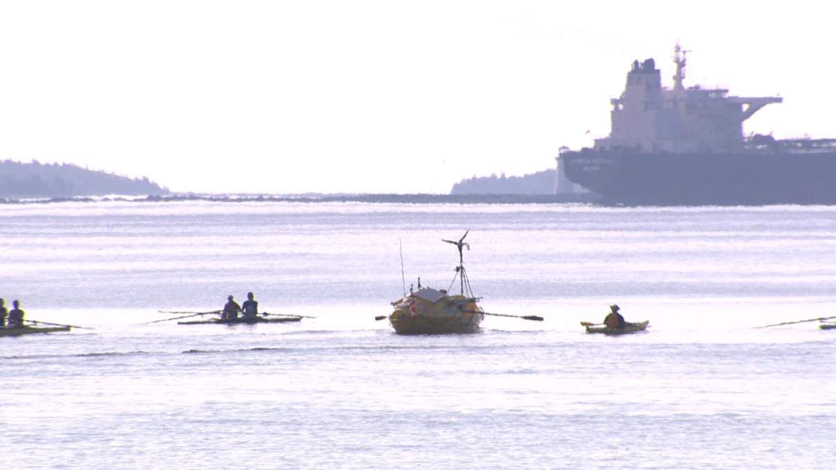 Mylene Paquette on the first leg of her solo Transatlantic row, leaving the mouth of Purcell’s Cove on July 6th, 2013.