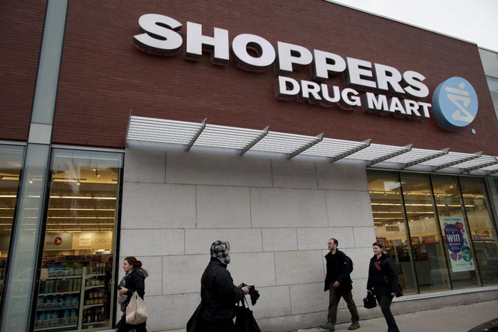 A Shoppers Drug Mart location on Danforth Avenue in Toronto Feb 5, 2013. 