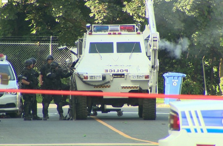 The incident ended Wednesday morning after the septugenarian was shot by police with a rubber bullet. 