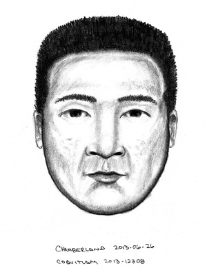 Police released a sketch of a suspect after a female realtor was assaulted in Coquitlam on May 4 during an open house on Rowland Street in Coquitlam. 