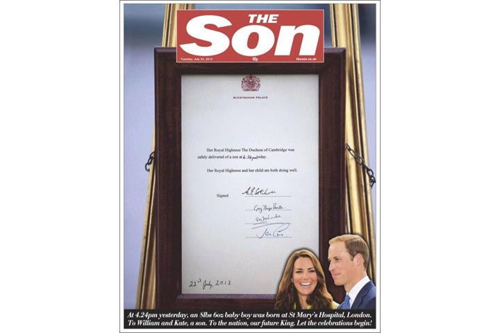 Gallery: British newspaper front pages morning after a prince is born - image