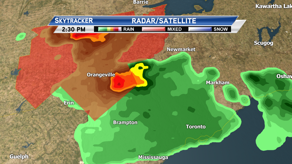 A tornado warning has been issued for parts of Southern Ontario.