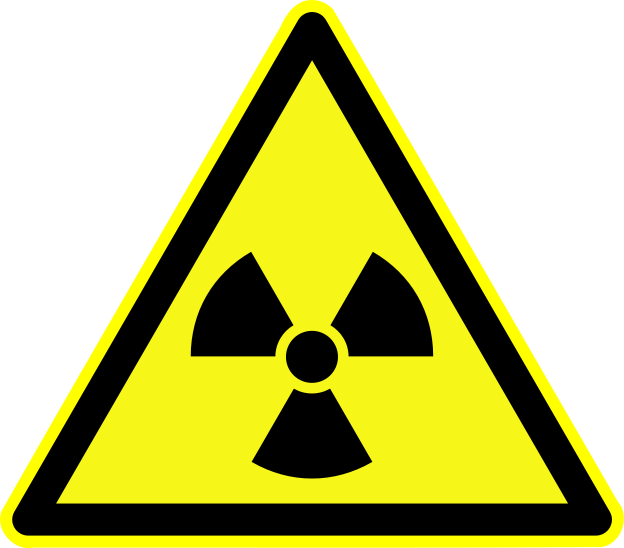 The international radioactive waste hazard symbol featuring the trefoil design. (Wikimedia Commons)