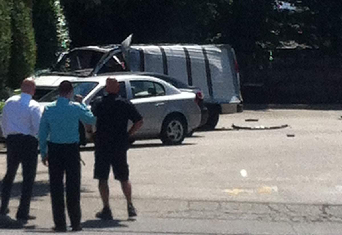 The van parked in the McDonald's parking lot on St. Johns St. in Port Moody.