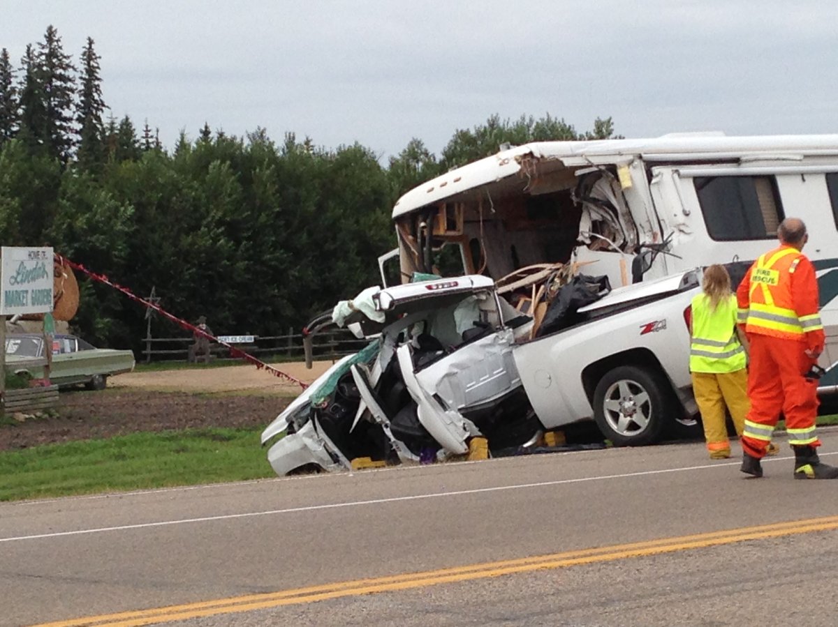 Serious crash on Highway 28 near Smoky Lake, on Friday, August 9, 2013.