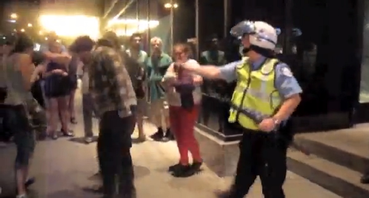 Officer 728 drew attention when a video made the rounds of her pepper-spraying student protesters in 2012.