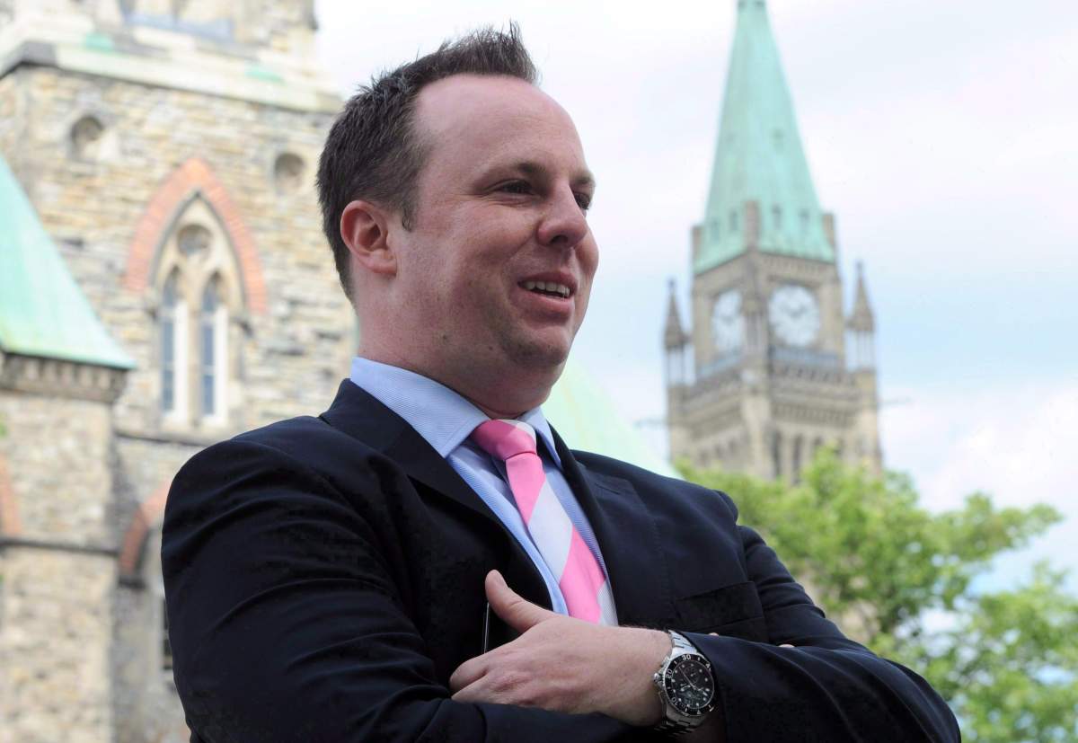 Andrew MacDougall leaves the National Press Theatre in Ottawa on August 30, 2011. Prime Minister Stephen Harper's chief of staff personally footed the $90,000 bill for embattled Sen. Mike Duffy's improper housing expenses.Harper spokesman MacDougall says Duffy was unable to make a timely repayment of the expenses.THE CANADIAN PRESS/Sean Kilpatrick.