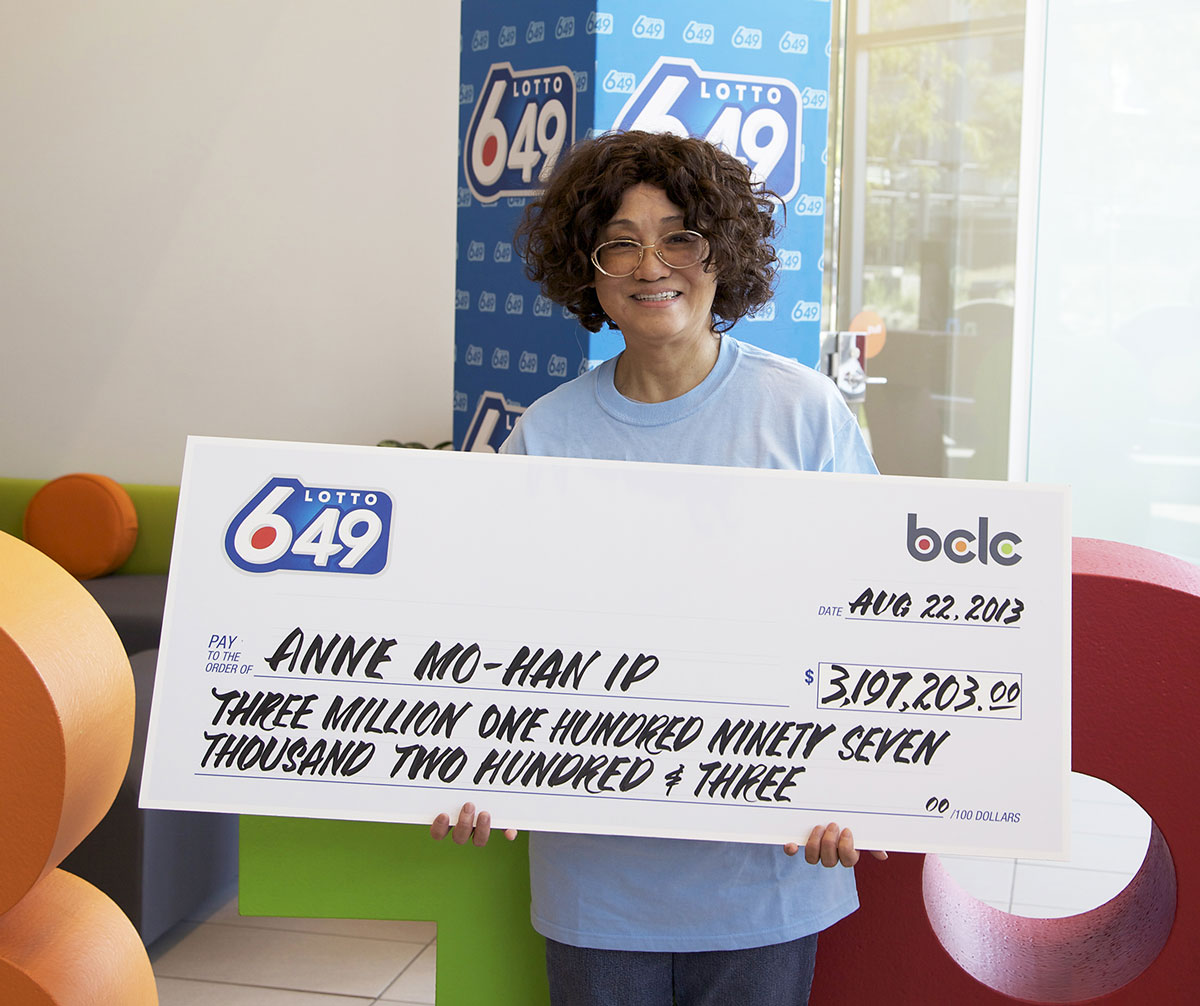 Annie Ip claiming her BC Lottery prize. She won more than $3 million earlier this year.