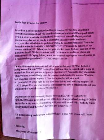 Oshawa family receives hate-filled letter directed at autistic son