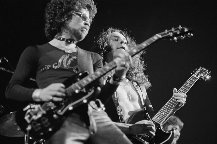 Eric Bloom, left, and Allen Lanier of Blue Oyster Cult, pictured in 1975.