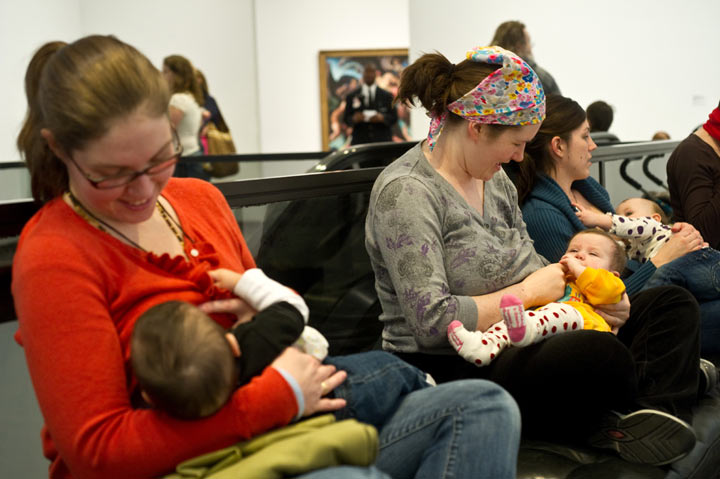 Women breastfeed their babies in this file photo. 