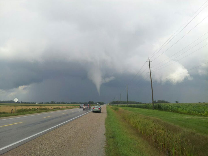 The tornado outside of Arthur, Ont. on Aug. 7, 2013.
