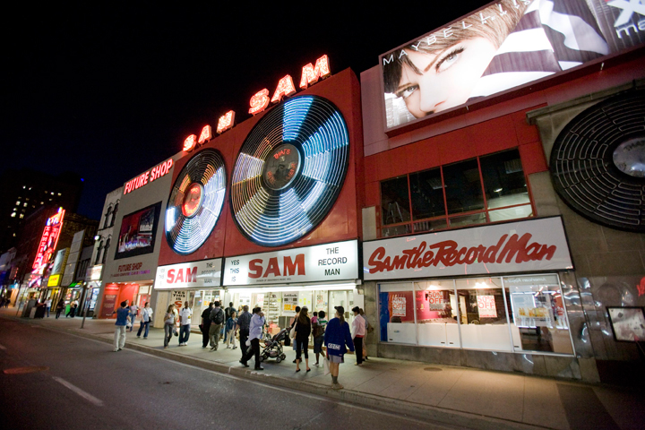 the sam the record man sign has found a new home