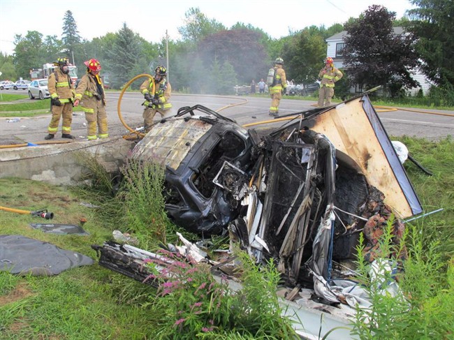 Ottawa fire officials say passersby rescued man from burning SUV after ...