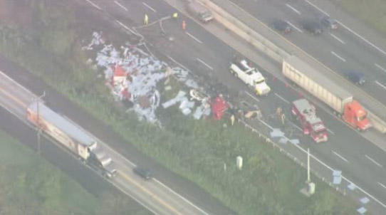 WATCH: Tractor trailer rollover on eastbound Hwy 401 at Thickson Road ...