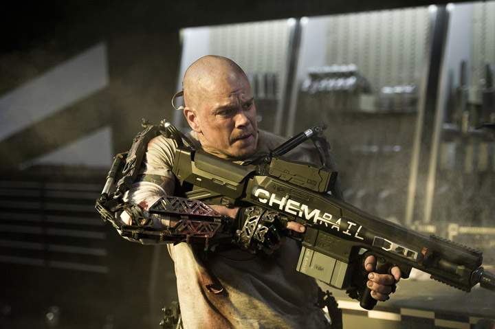 Matt Damon in a scene from 'Elysium.'.