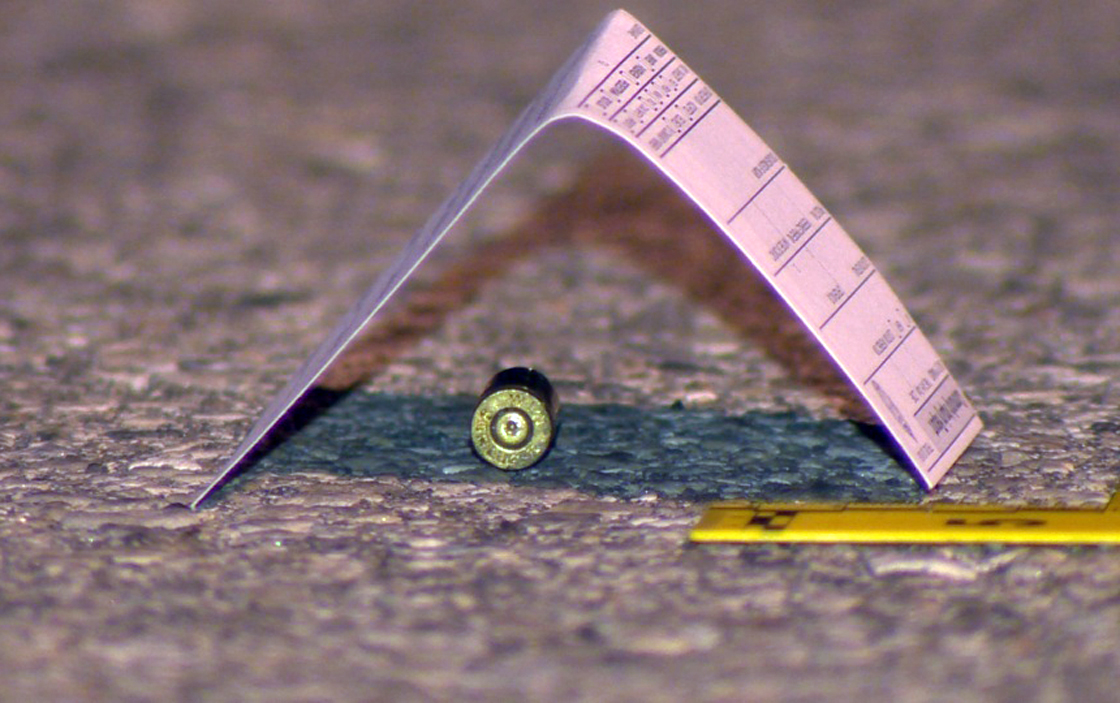 A shell casing found in North York on August 15, 2013.