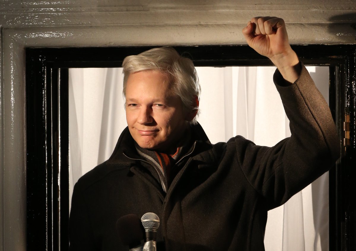 LONDON, ENGLAND - DECEMBER 20: Wikileaks founder Julian Assange speaks from the Ecuadorian Embassy on December 20, 2012 in London, England. 