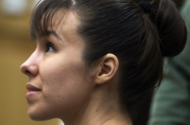 In this July 16, 2013 file photo, convicted murderer Jodi Arias appears for a hearing in Maricopa County Superior Court in Phoenix. Like Arias, Devault maintains she killed in self-defence and told investigators that her husband had physically and sexually abused her in the past.