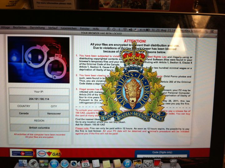 RCMP in Lake Louise are warning residents about an Internet scam that has occurred in the area.