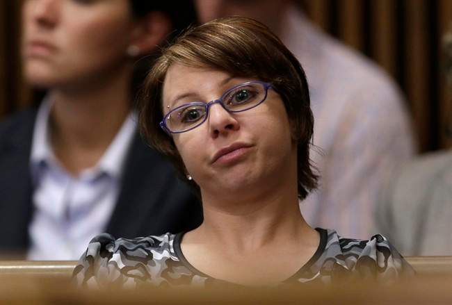 Michelle Knight listens as Ariel Castro speaks during the sentencing phase Thursday, Aug. 1, 2013, in Cleveland. THE CANADIAN PRESS/AP, Tony Dejak.
