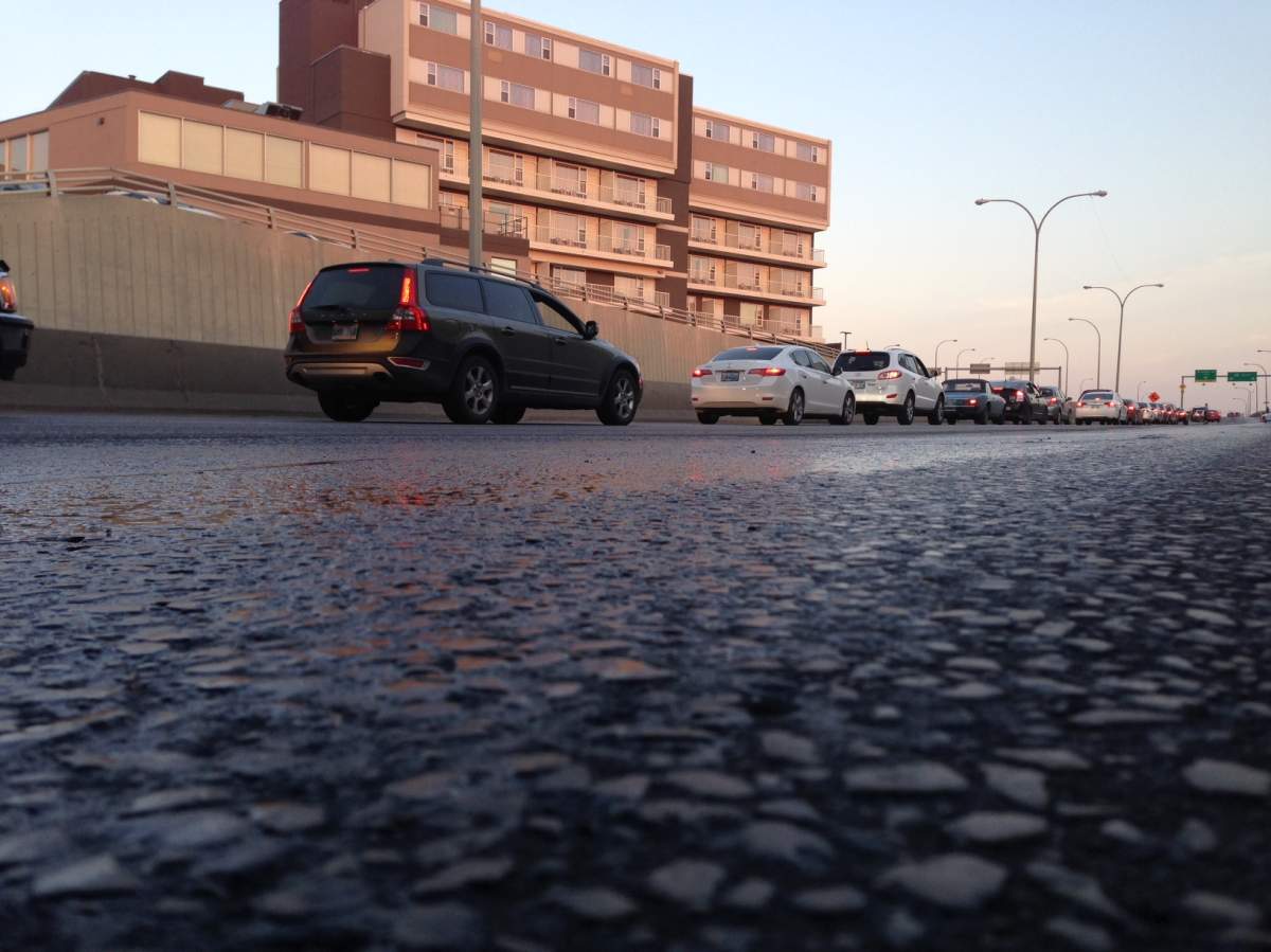 An oil spill in the St. James neighborhood slowed traffic down on several streets in the area, including the St. James bridge on Wednesday night.