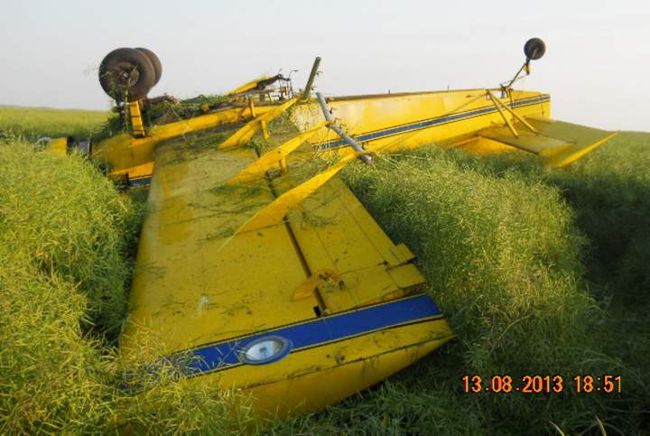 RCMP believe a crop duster plane had engine trouble and crashed in Saskatchewan.
