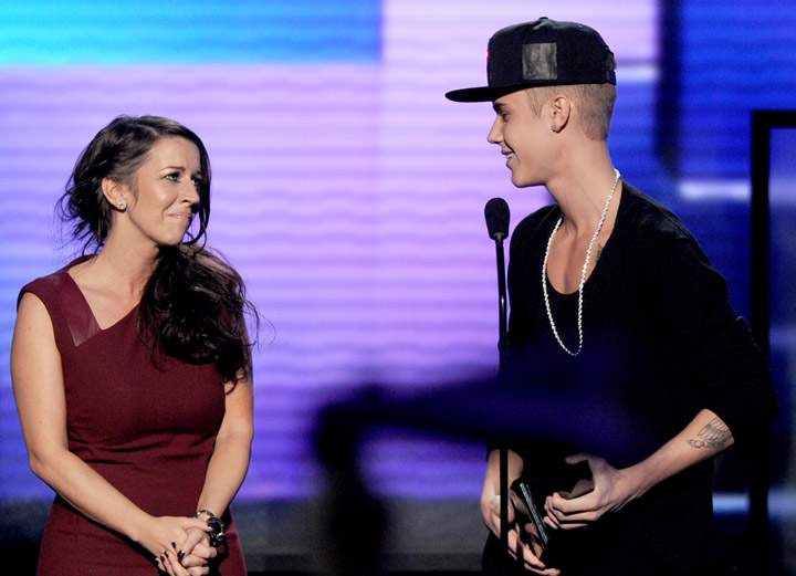 Pattie Mallette and Justin Bieber, pictured in 2012.