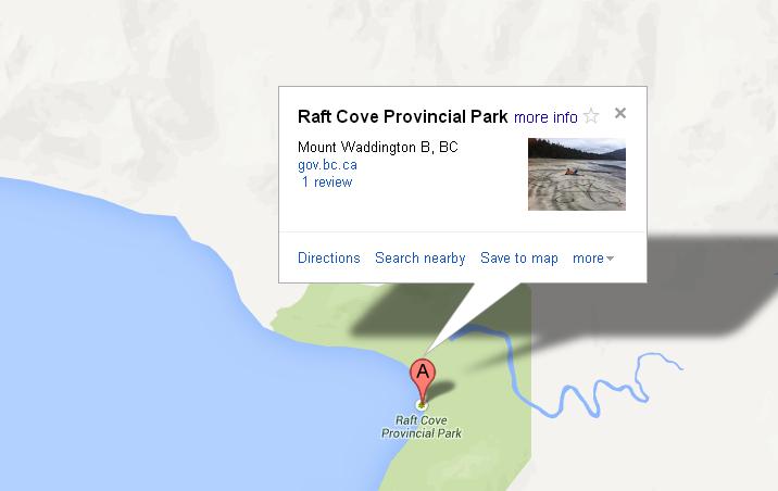 Location of Raft Cove on the northwest coast of Vancouver Island. 