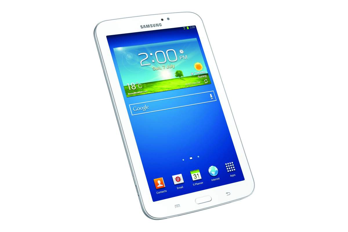 Samsung’s GALAXY Tab3 7″ is the thinnest and lightest of the lot.