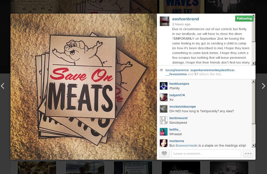 Instagram post by Save-on-Meats and Mark Brand