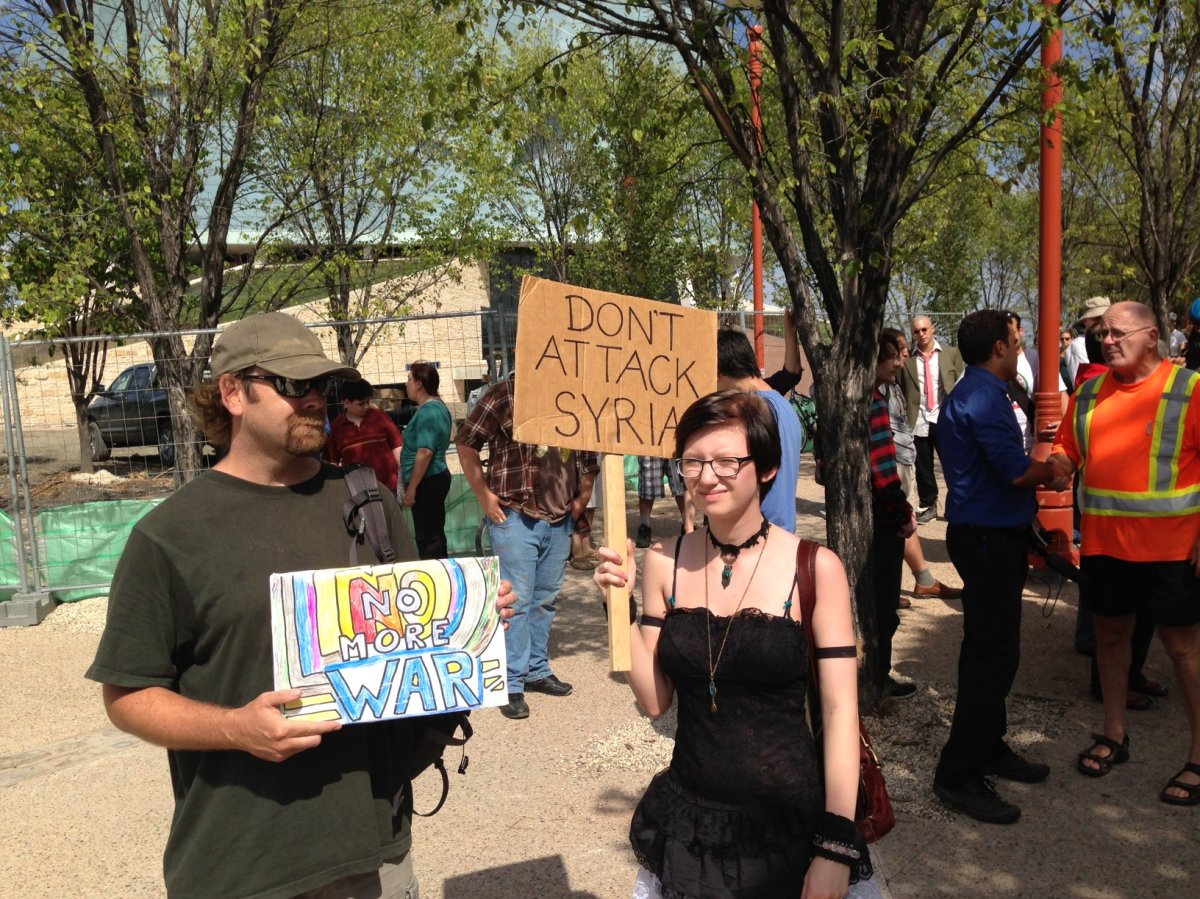 Winnipeggers protest western intervention in Syria - Winnipeg ...