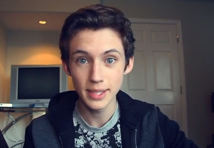 Troye Sivan, pictured in his YouTube video.